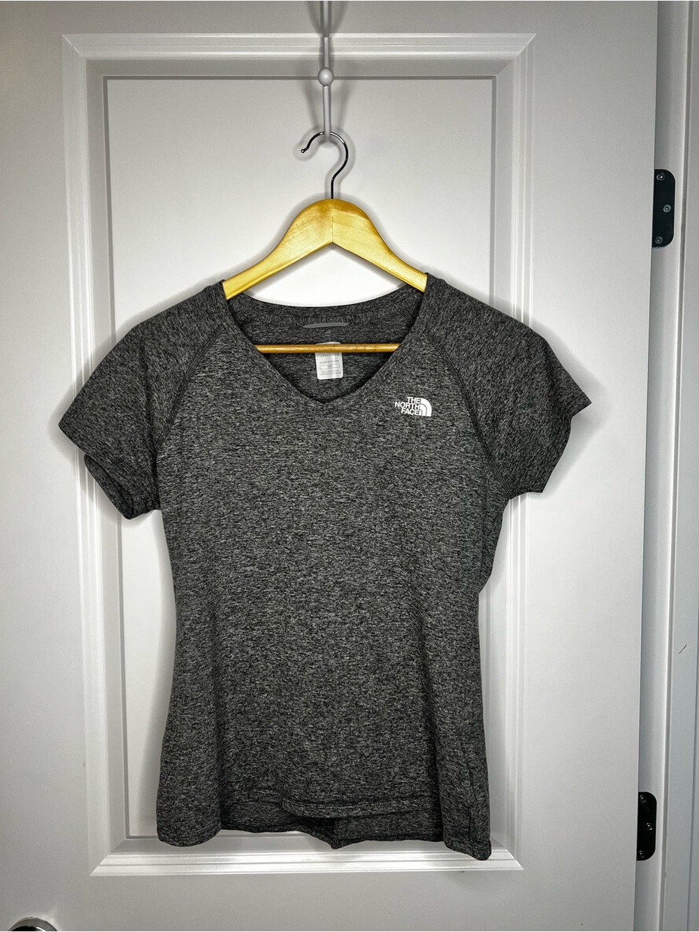 The North Face Women's Charcoal Gray V-Neck Short Sleeve Tee